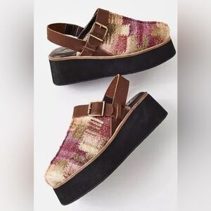 Free People Multicolor Platform Mules